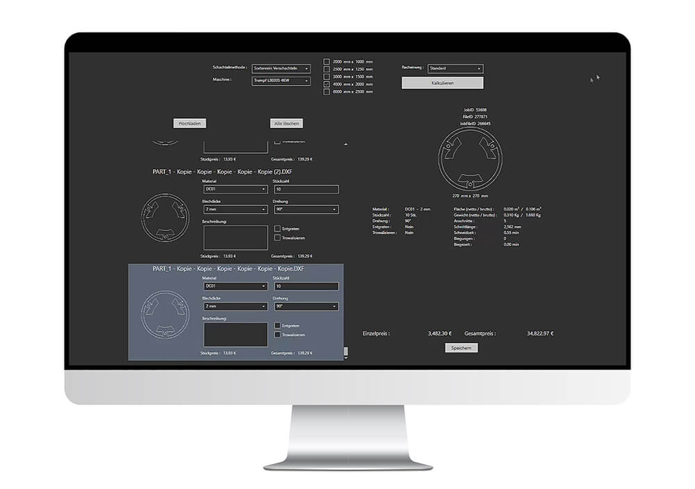 CAD/CAM Nesting Software - CAD/CAM Online - PNCloud - Web-Client - WiCAM